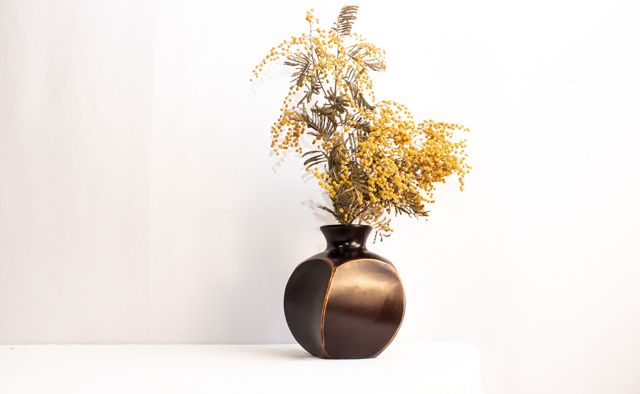 Midcentury teak vase