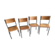 Lot de 4 chaises vintage Hiller 1980’s
