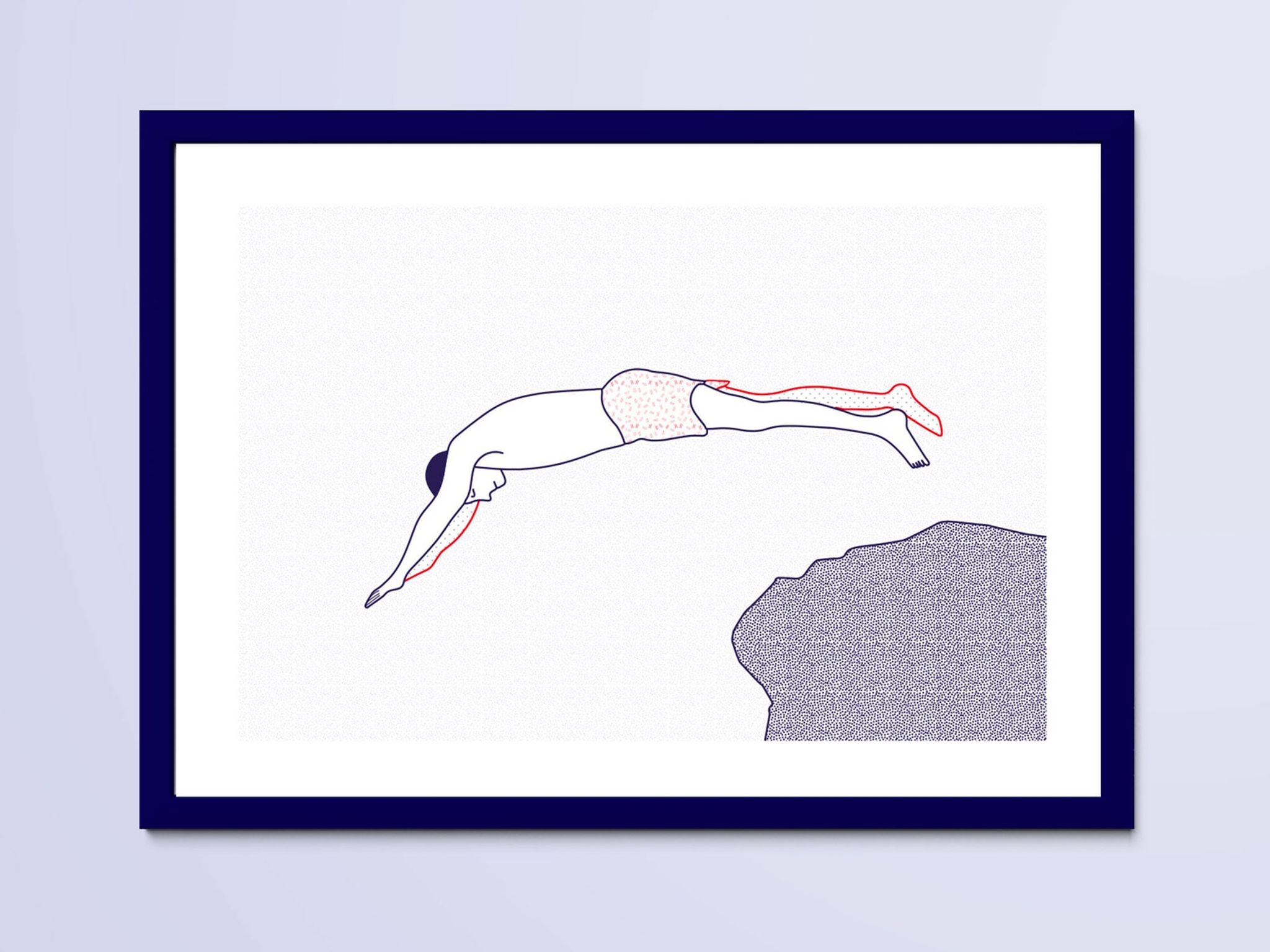 Illustration A4 naiade no. 6/8 bretagne baigneuse mer