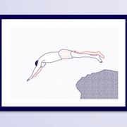 Illustration A4 naiade no. 6/8 bretagne baigneuse mer
