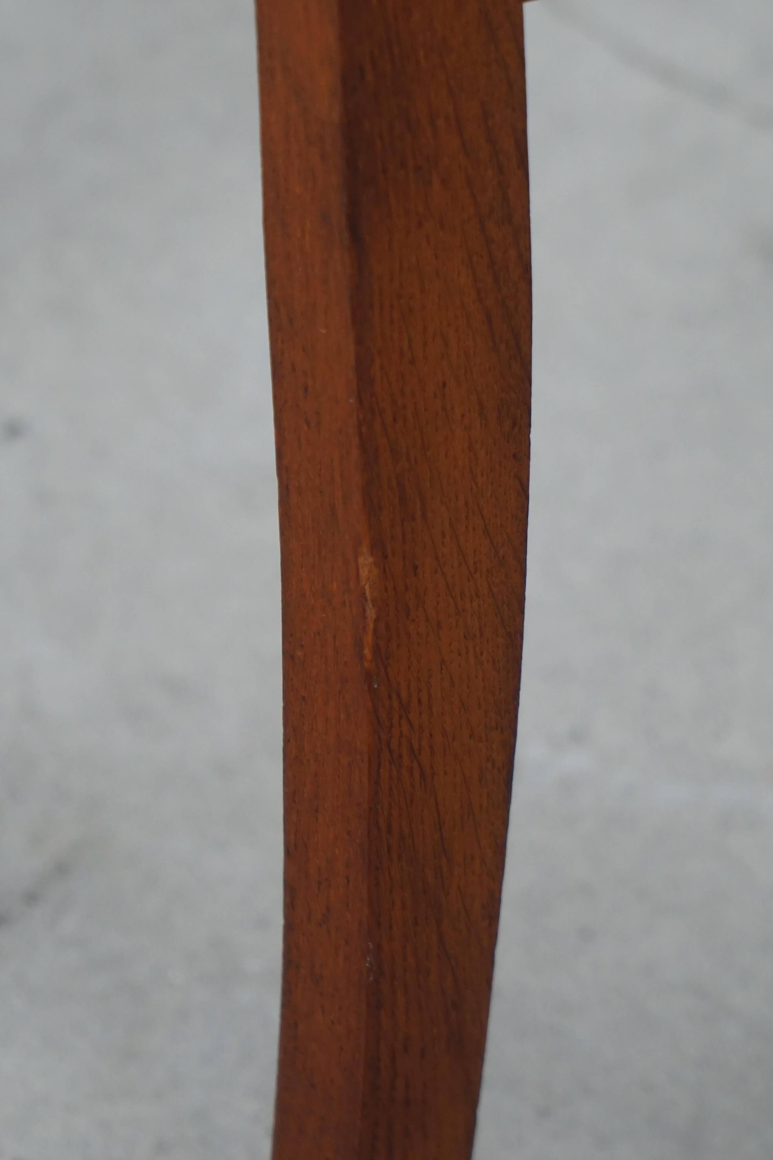 Set of 6 modern classic Danish dining chairs, oak with upholstered seats, 1950s.