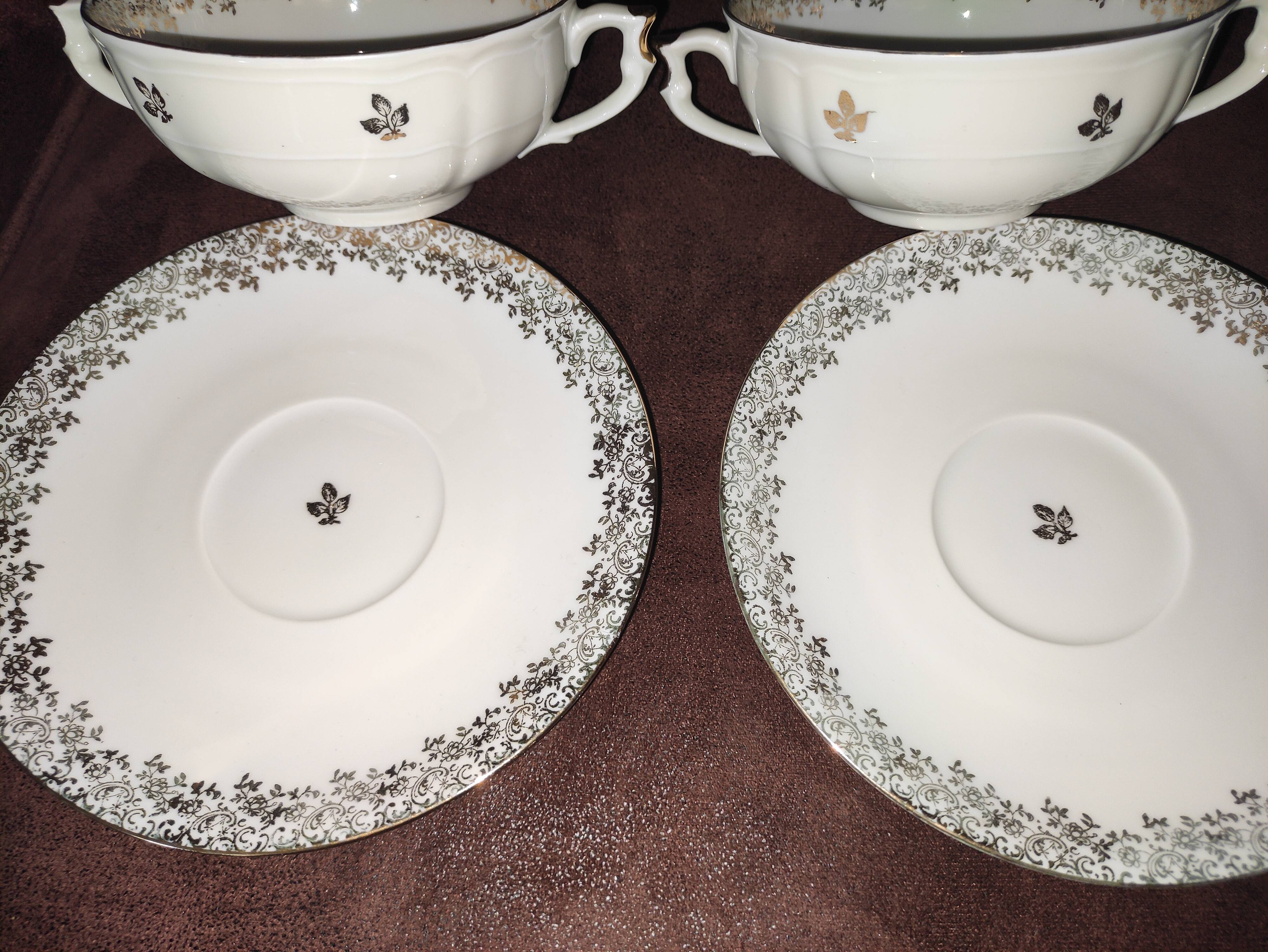 Bernardaud Limoges porcelain cups and saucers