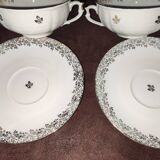 Bernardaud Limoges porcelain cups and saucers