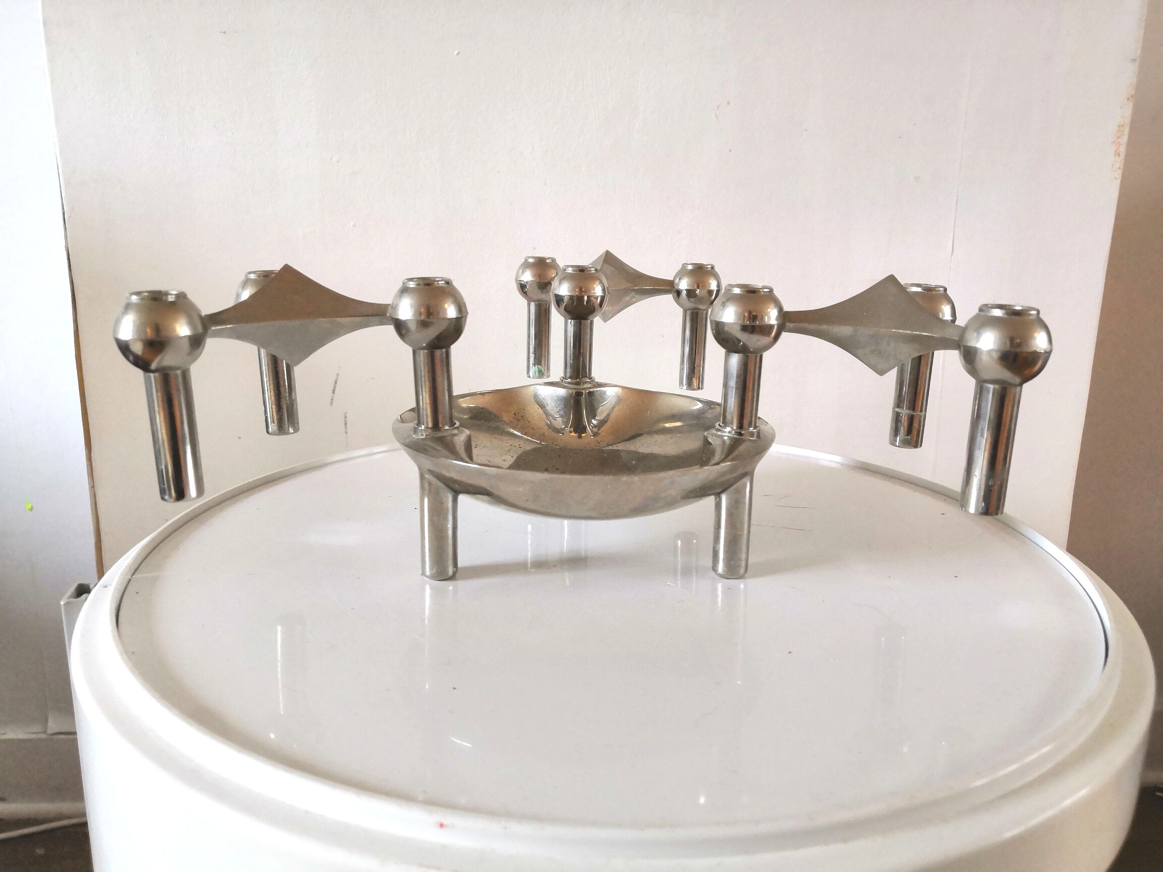 3 Candle holders and a Nagel cup design 70s