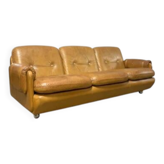 Canapé vintage rétro en cuir finlandais des années 1960