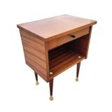 Vintage bedside table with golden pencil legs