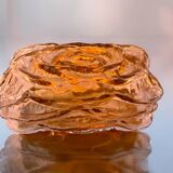 Amber glass rectangular flush mount ceiling or wall light
