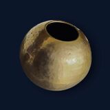 Antique decorative round vase in hammered brass