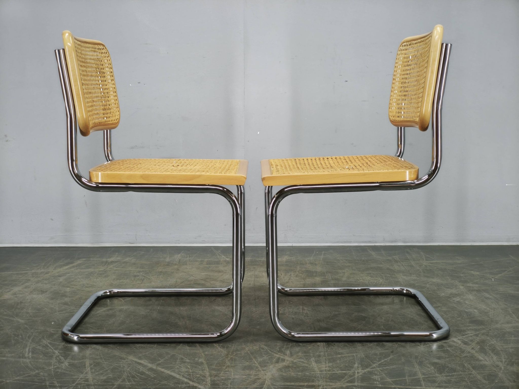 Pair of Italian Cesca Cantilever Chairs after Marcel Breuer, 1970s