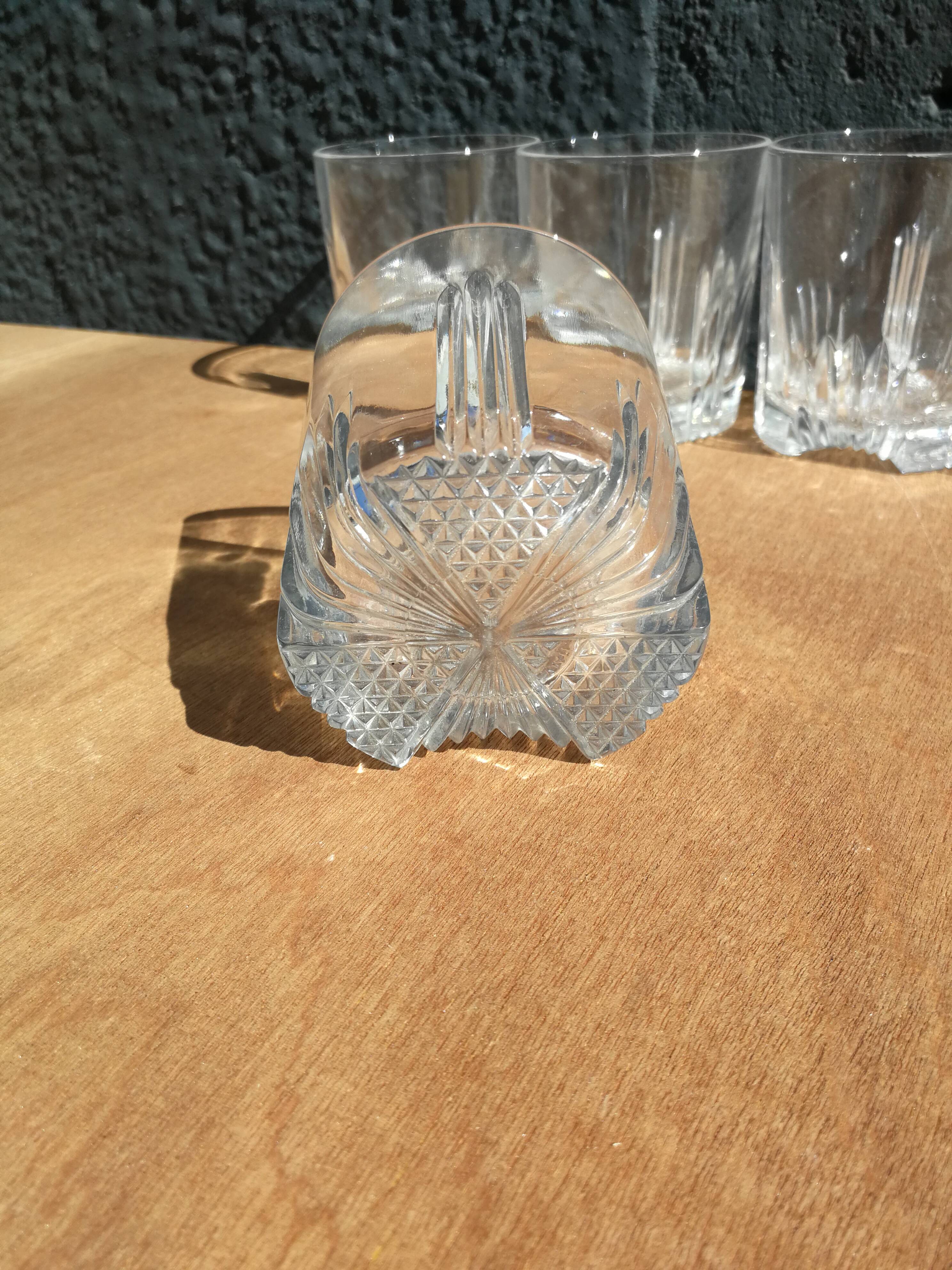 Six whiskey glasses