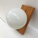 Modernist wall lamp in pine and opaline