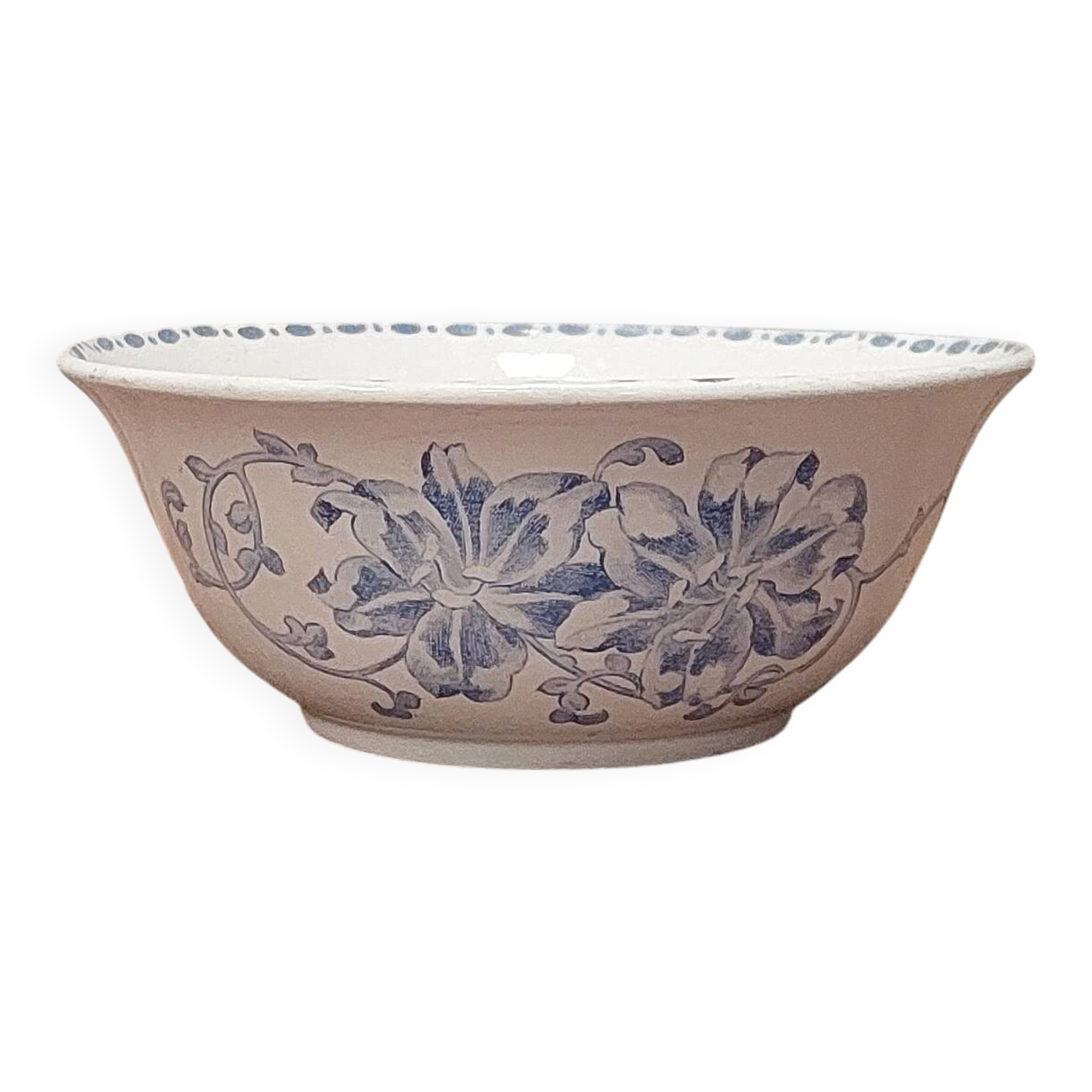 Old bowl in ironstone - Longwy Factory