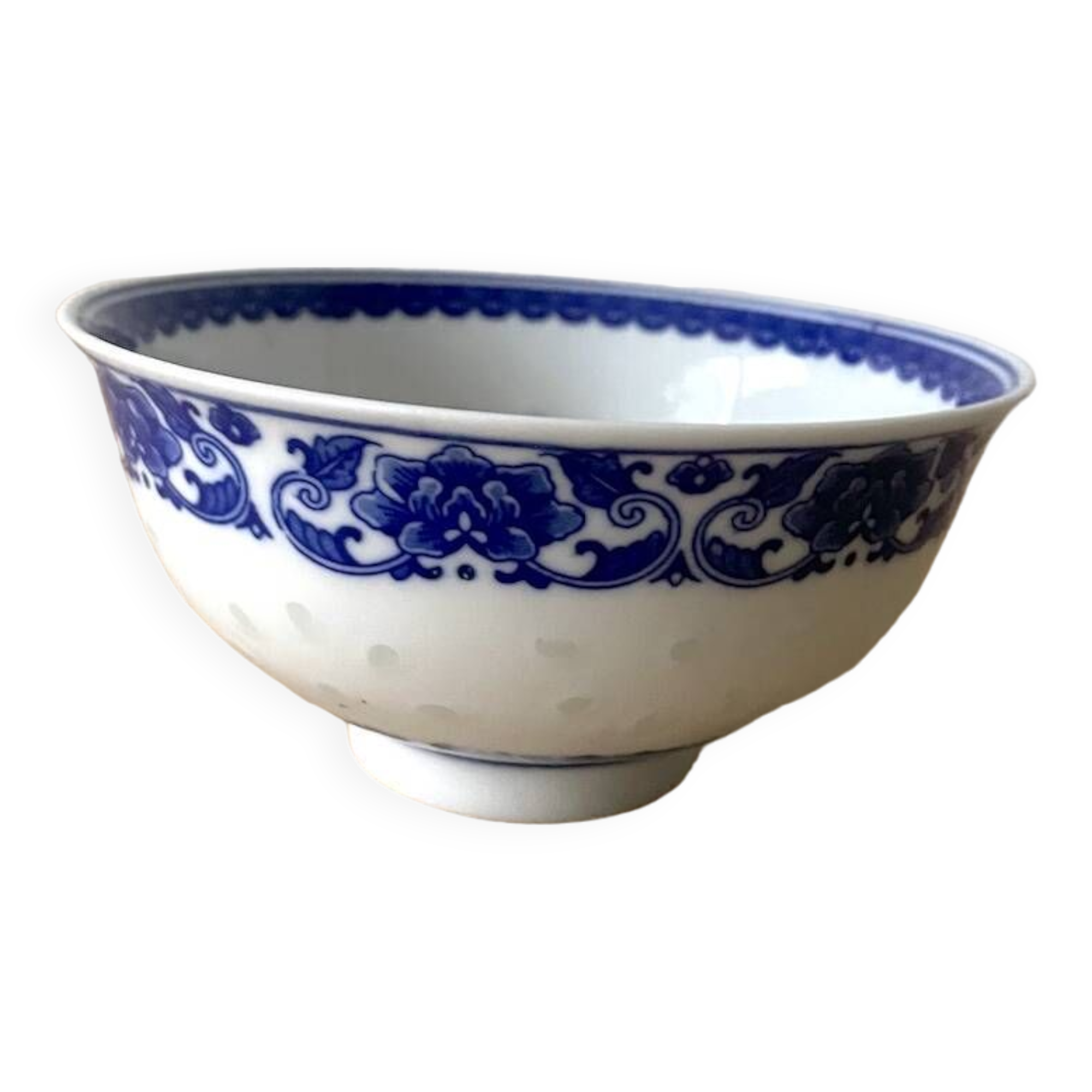 Chinese rice grain porcelain bowl