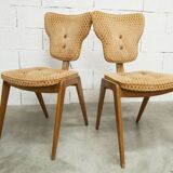 4 chairs and 2 Lounge armchairs by Roger Landault, ABC edition, 1950.