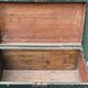 Old wooden travel trunk