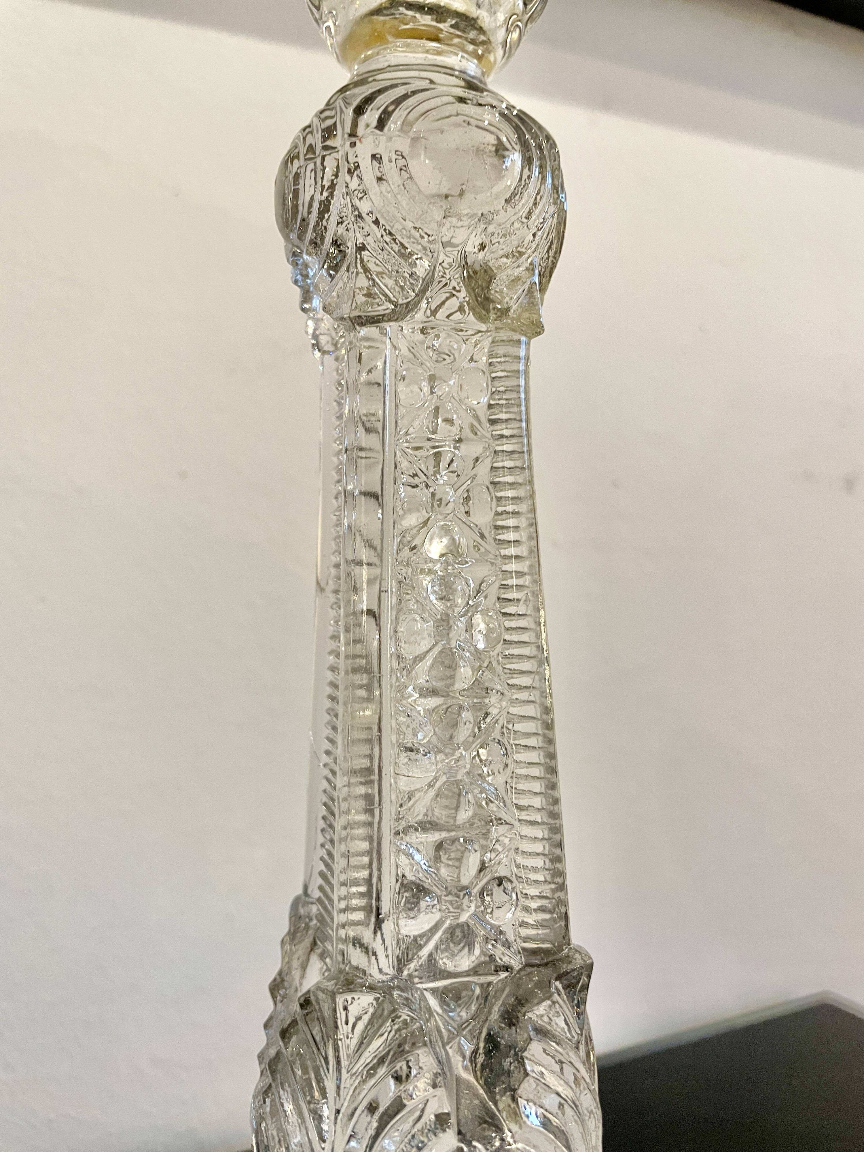 Molded glass candle holder
