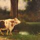 Ancien tableau de paysage italien signé et daté 1881