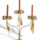 Large Gilt Wrought Iron Candelabra with Patina in Maison Jansen Style
