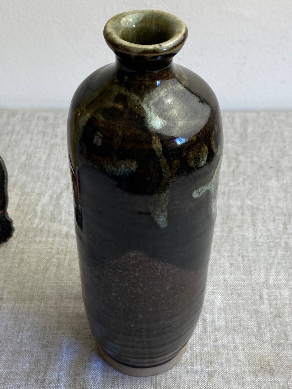 Glazed stoneware vase