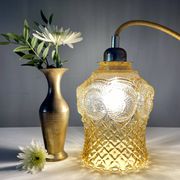 Bladeuse tulipe vintage en verre ambré