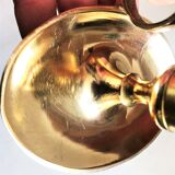 Brass oval hand candle holder