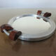 Plateau miroir en palissandre et aluminium Art Deco années 40 50