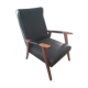 Fauteuil années 60 bois et simili cuir