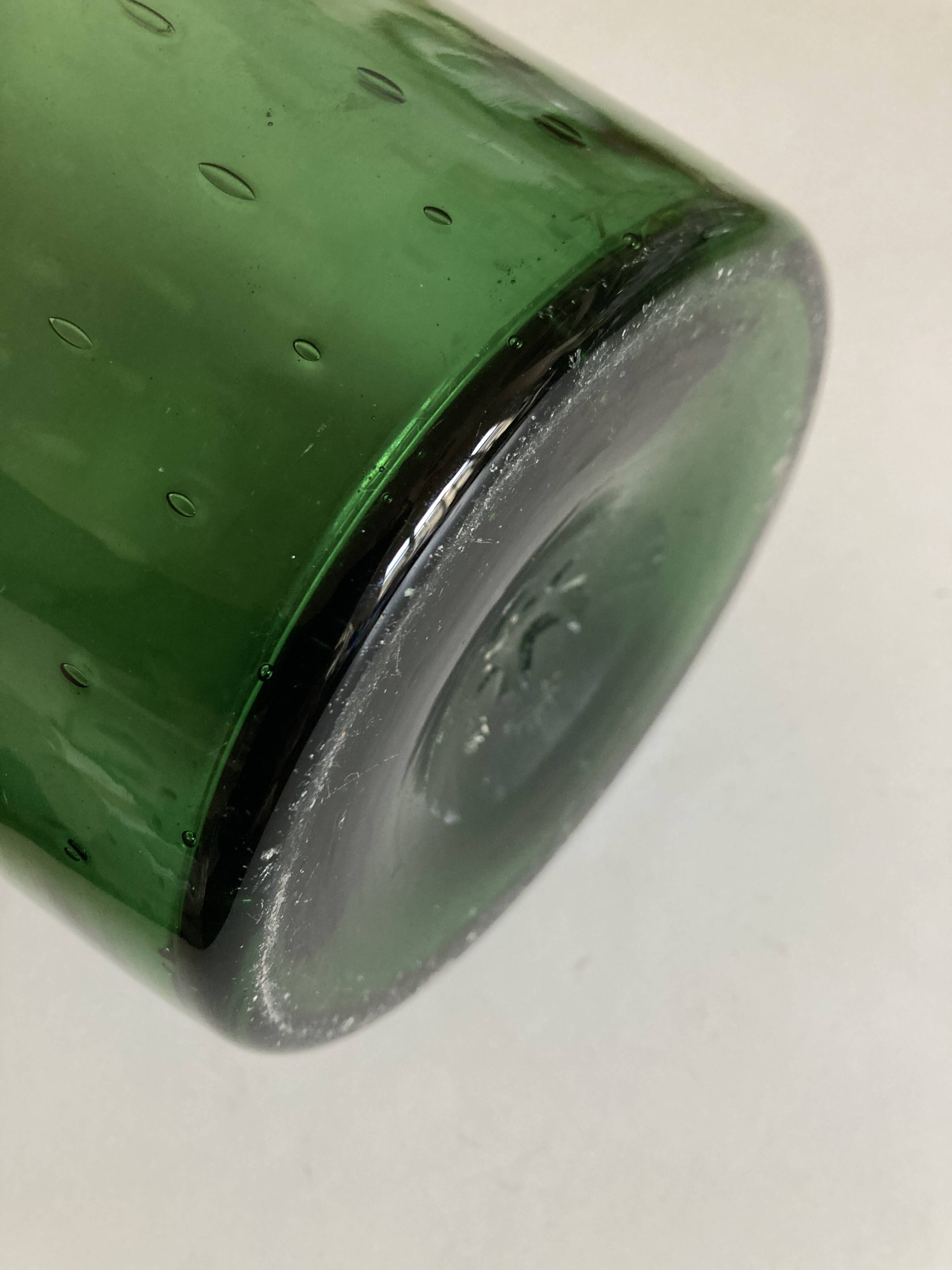 XXXL vase Italian work 1960 in bubble blown Empoli glass