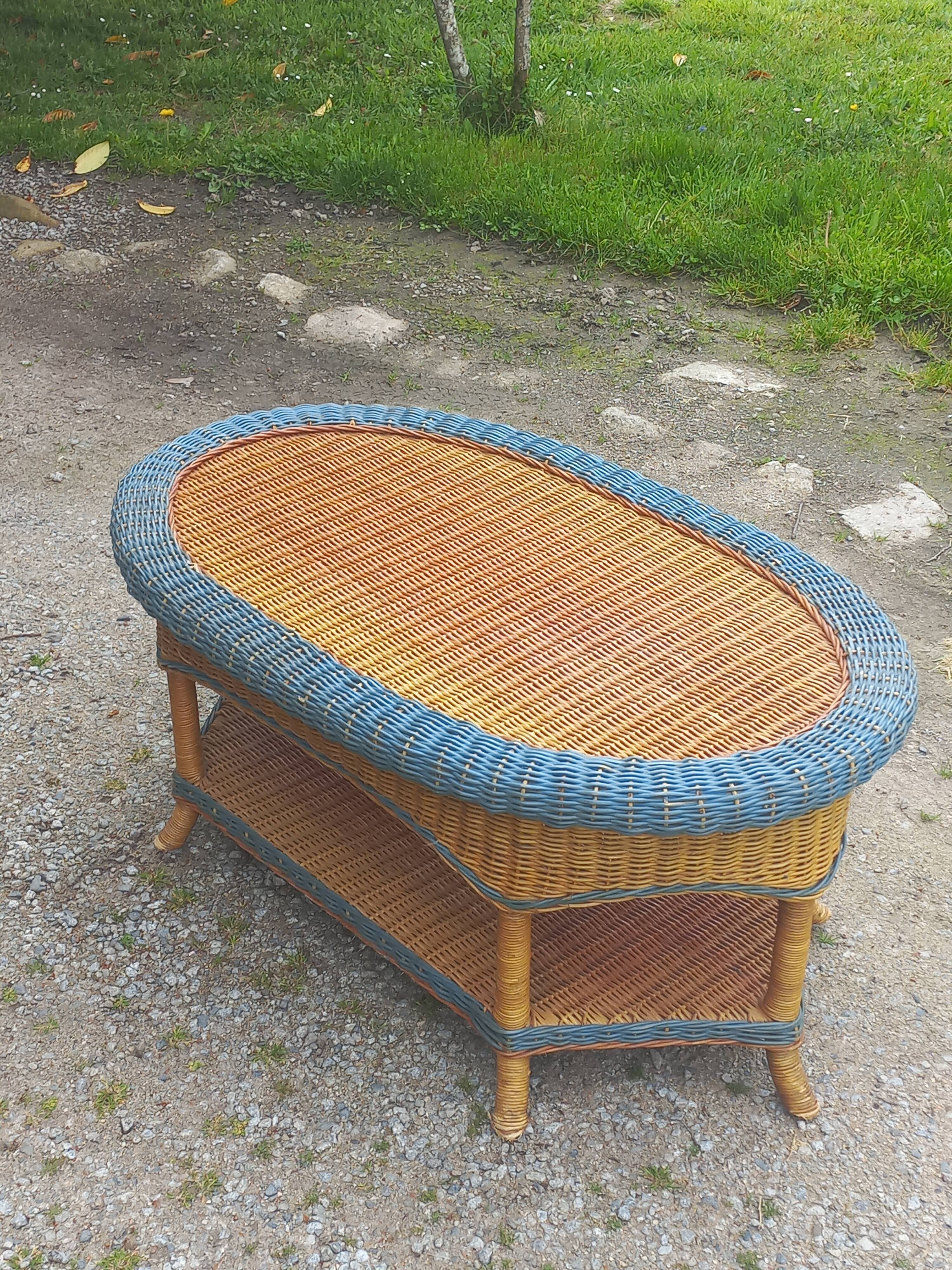Two-tone rattan coffee table