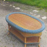 Two-tone rattan coffee table