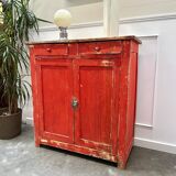 Buffet parisien patine rouge