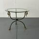Table d'appoint "cygne" en acier et laiton par Maison Jansen, années 1970