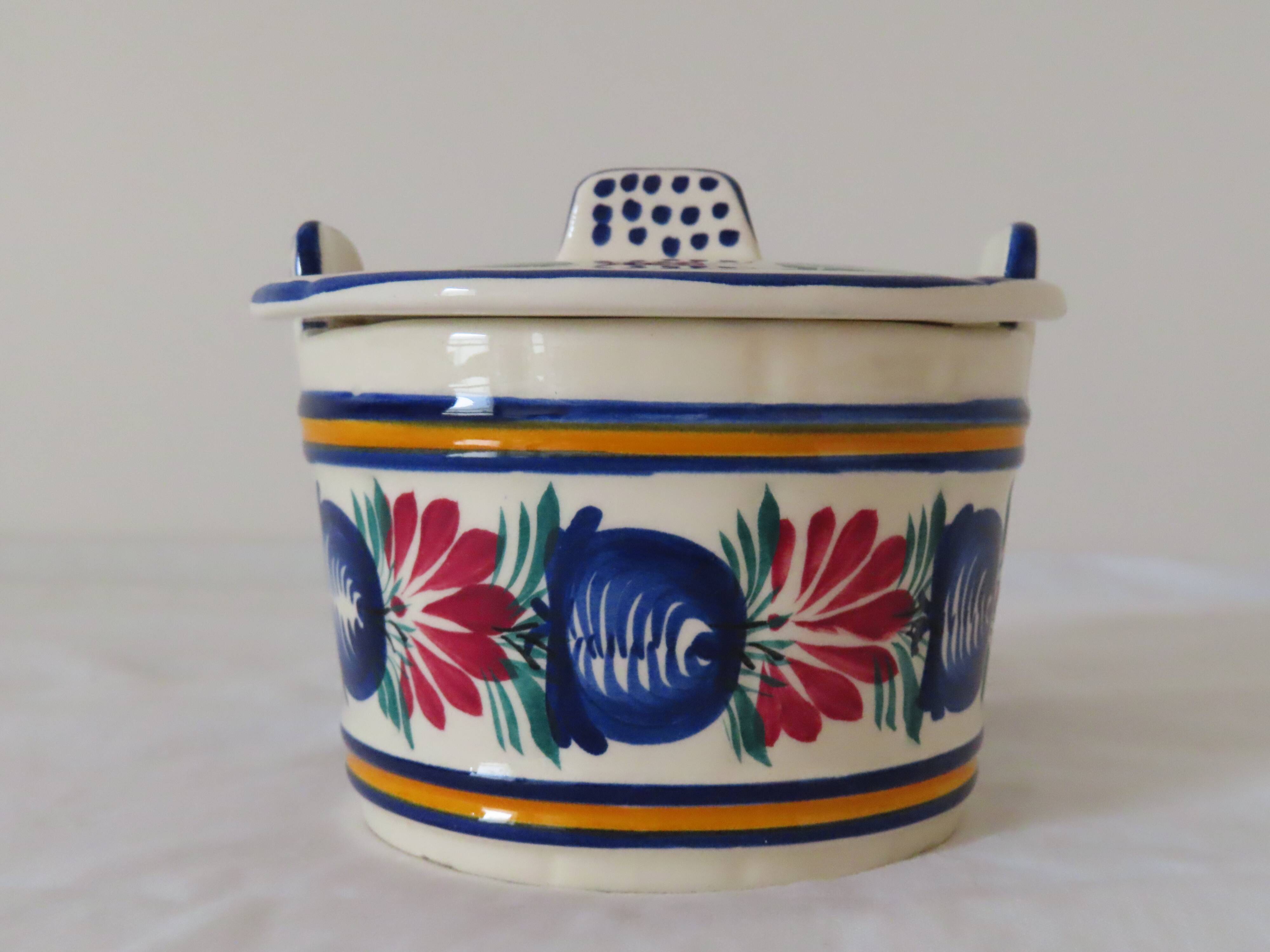 Butter dish, HB Henriot earthenware, Quimper