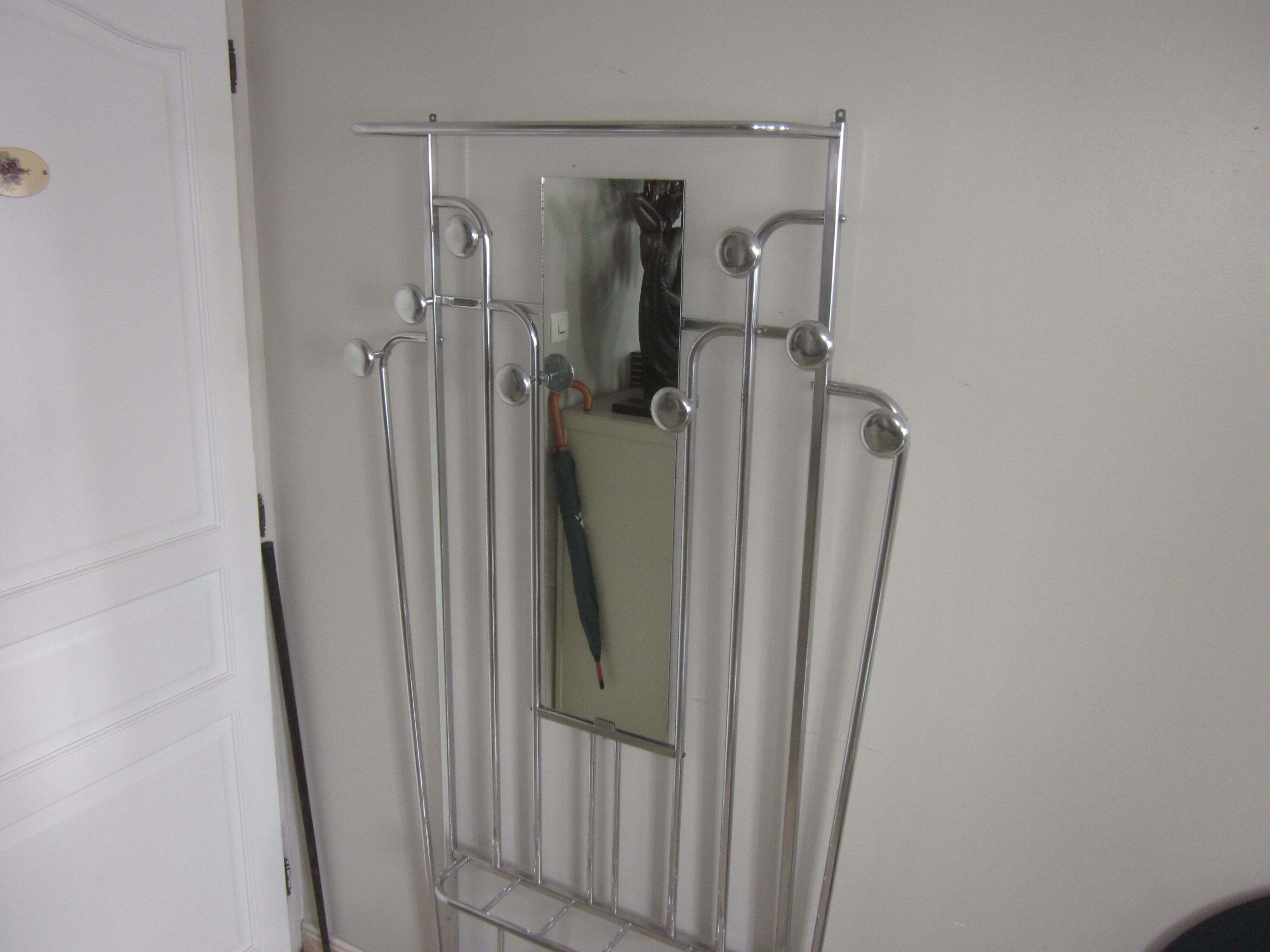 Aluminum coat rack from the 1950s