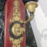 Large bronze and glass paste wall light.