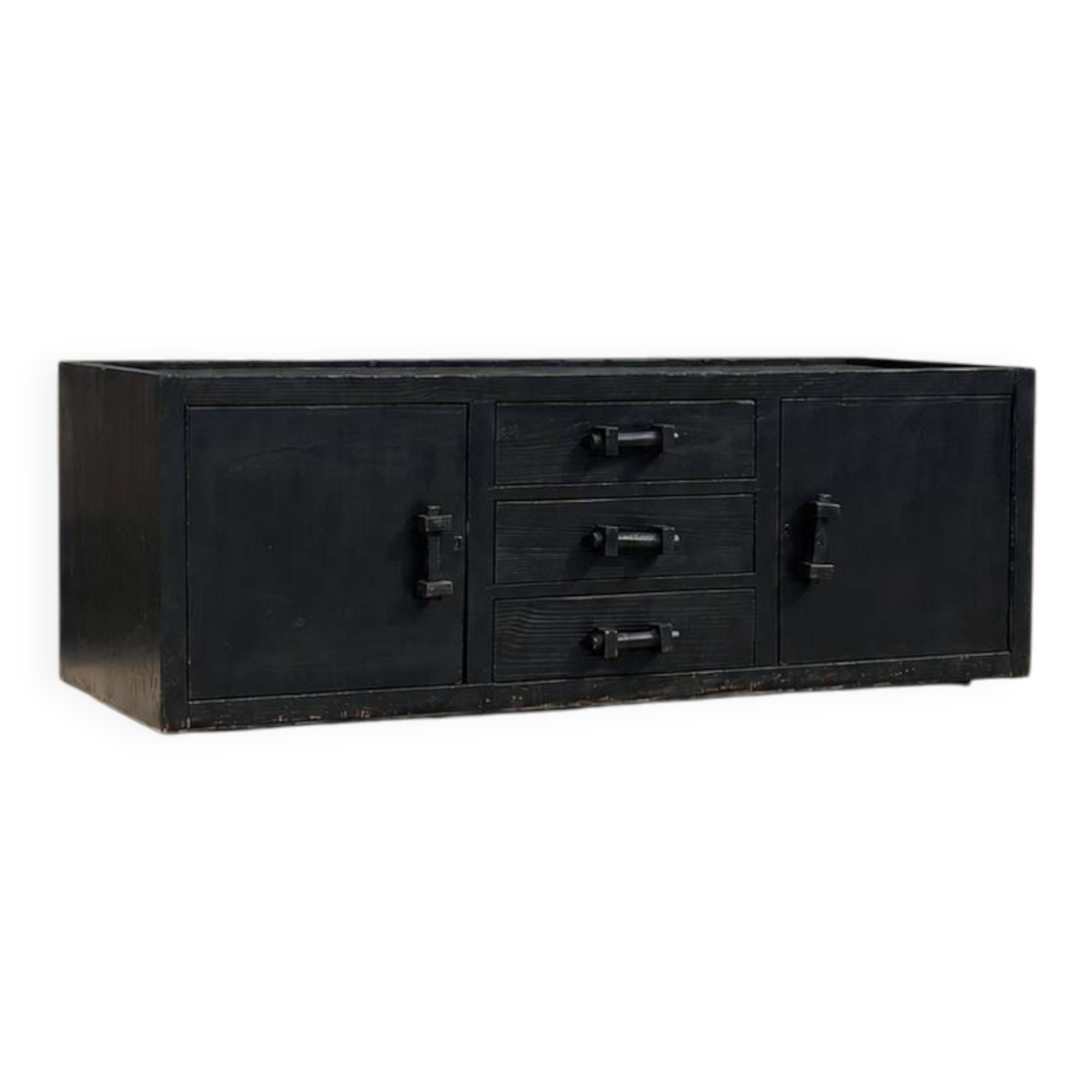 Brutalist Vintage Black Buffet