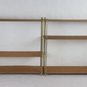 String Shelf Wood and gold metal 1960's