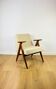 Fauteuil Chierowski 366, années 1970, beige, chêne foncé