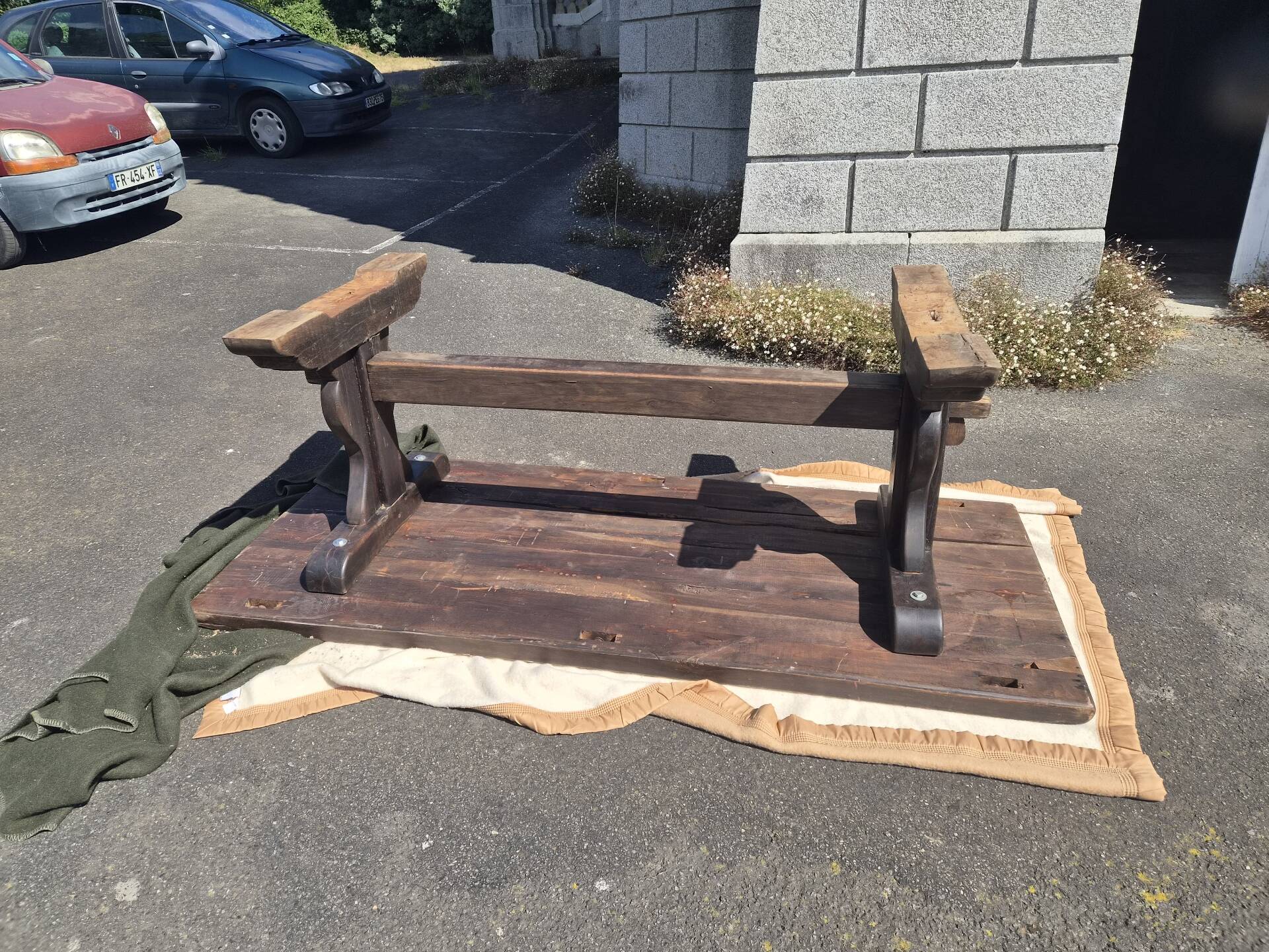Solid wood monastery table