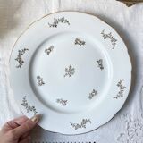 White and gold porcelain dish J&Ciem France 1950