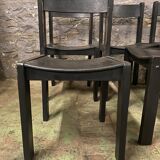 6 vintage chairs circa 1960 patinated black