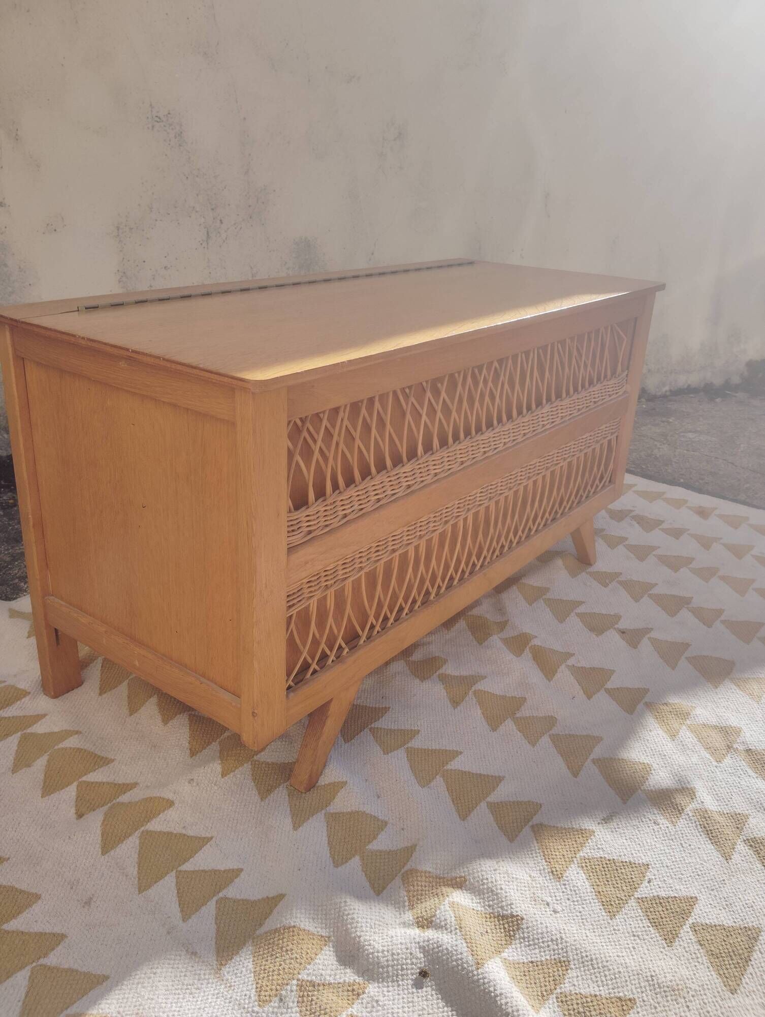 Vintage wicker toy chest