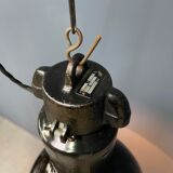 Large black enamel Bauhaus hanging lamp