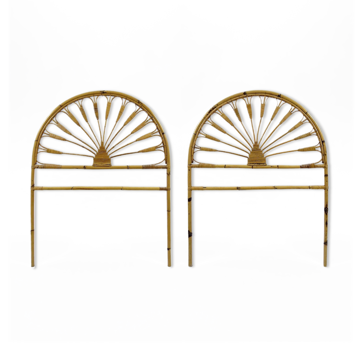 Set of 2 bamboo headboards, 1970s