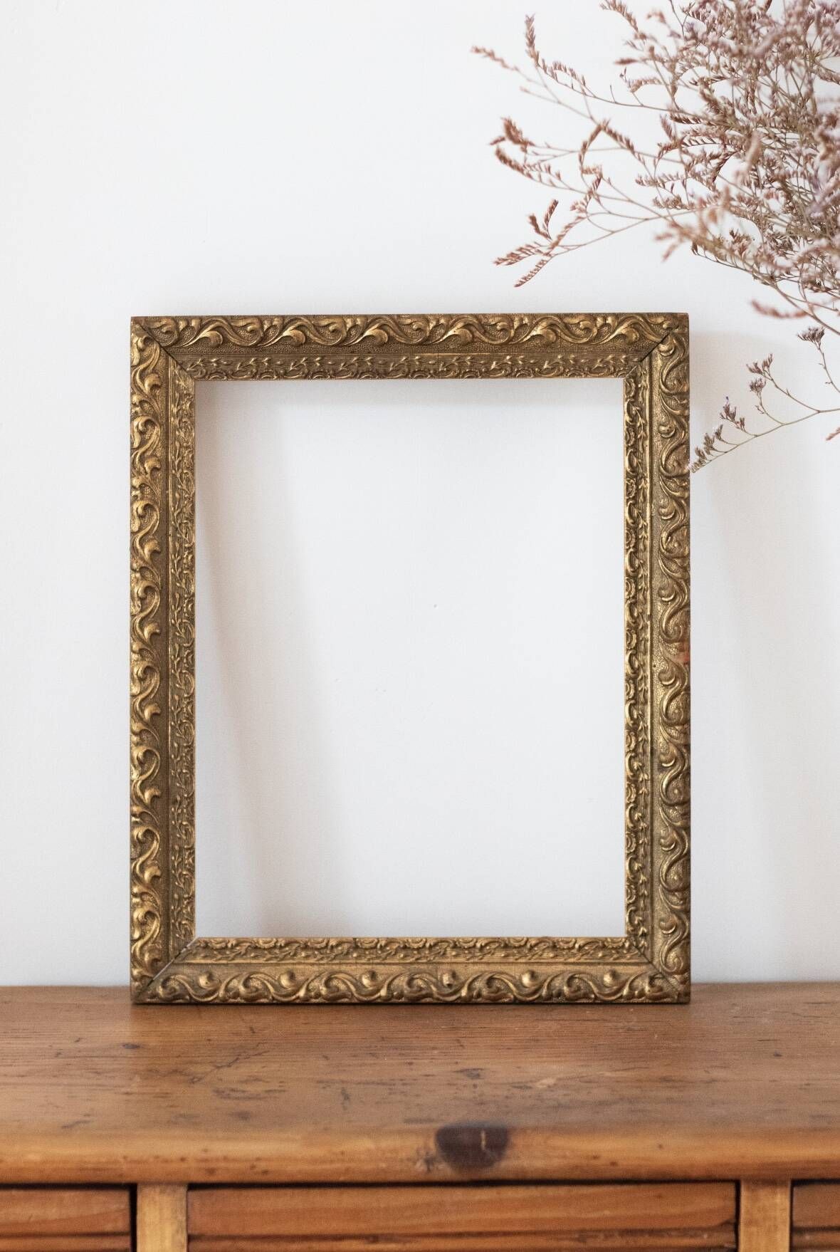 Cadre Doré Vintage Vide - Style Baroque Art Déco - 30x40 Cm - Occasion Avec Défauts