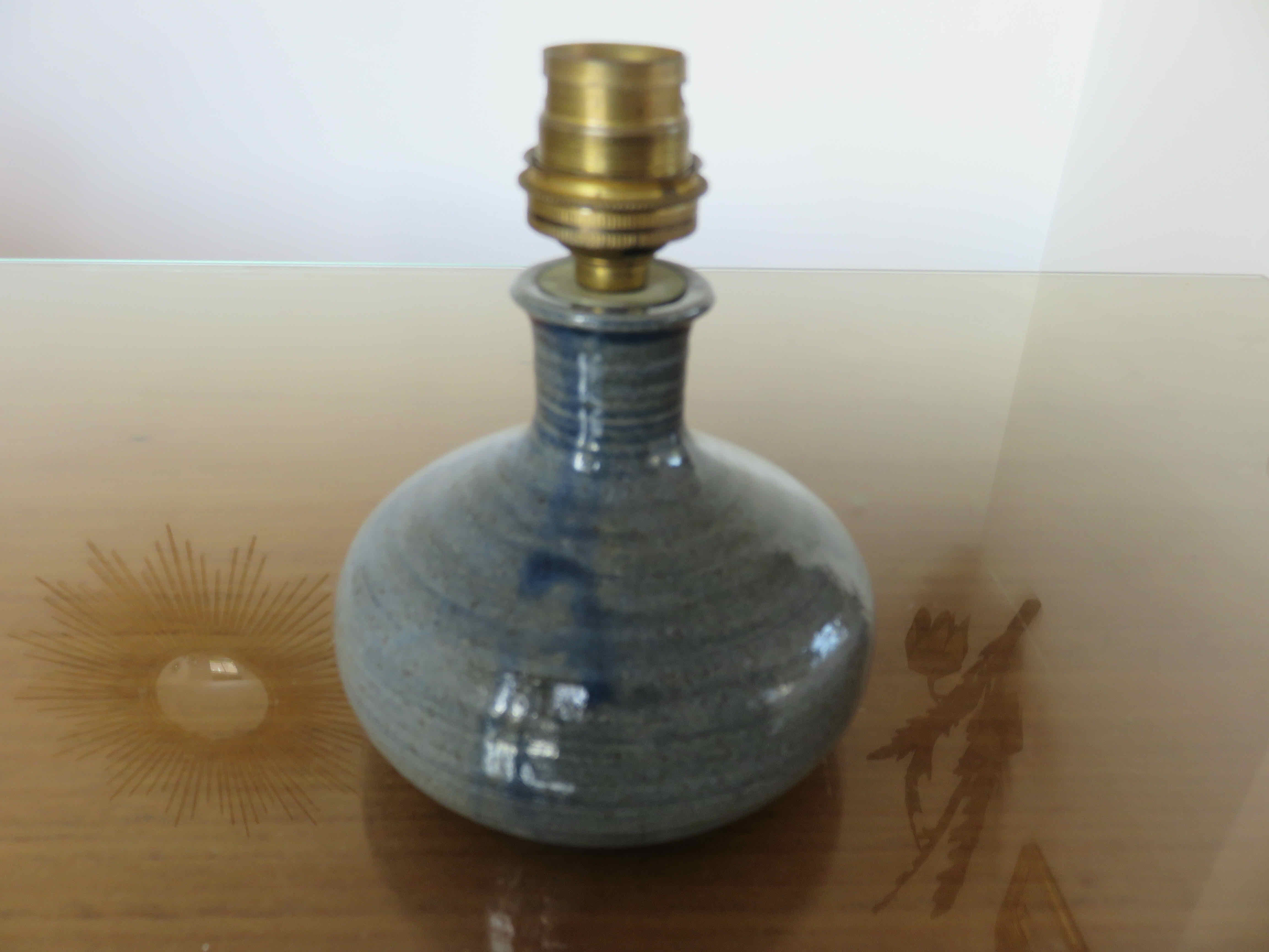 Sandstone lamp, signed, 60s