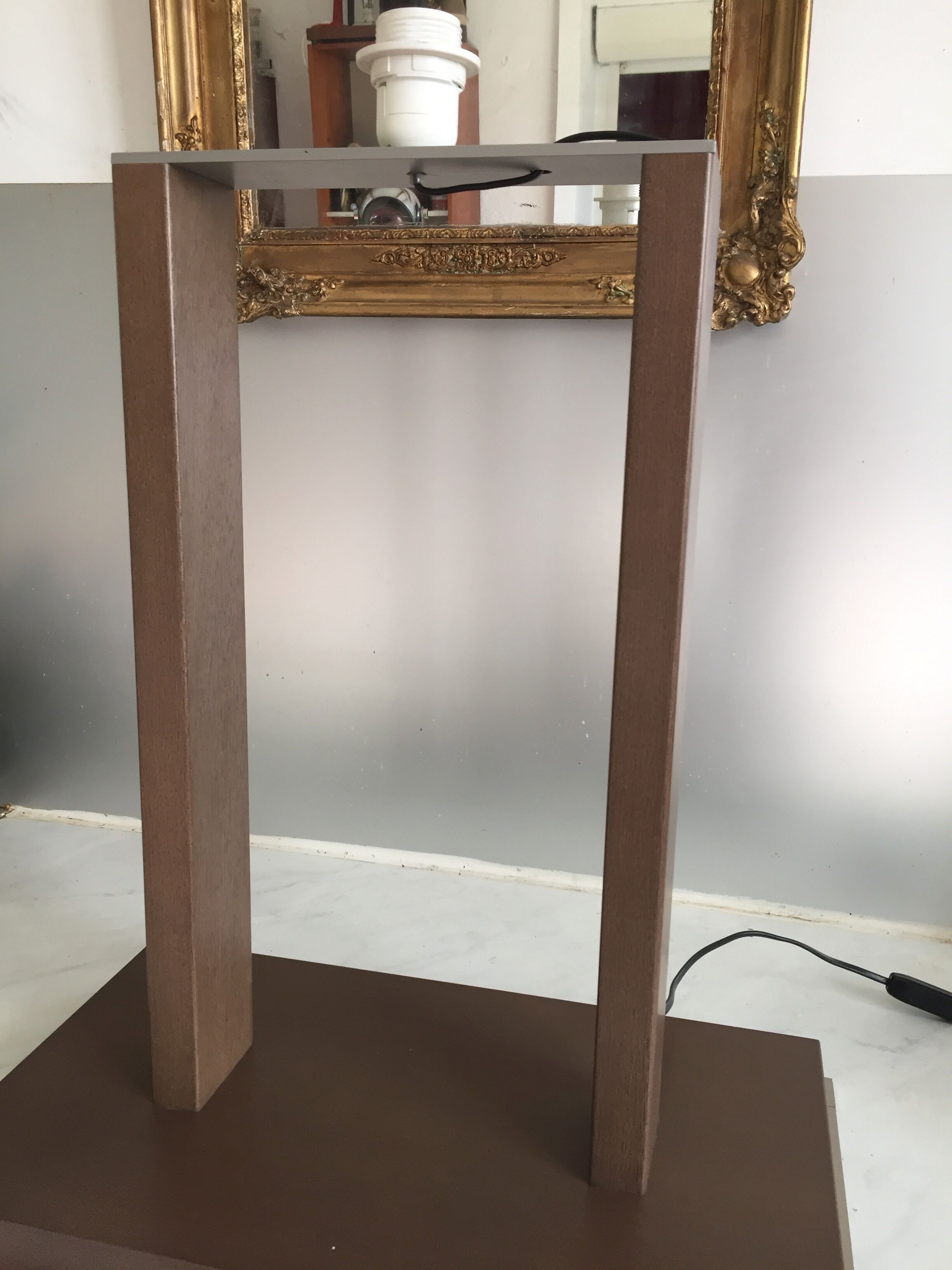 Table Lamp mod. Altéa/Exotic Wood&Brushed Alu/Design by Natuzzi Italy c1990