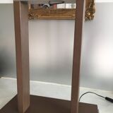 Lampe de table, bois exotique & alu brossé, design by natuzzi italy c1990