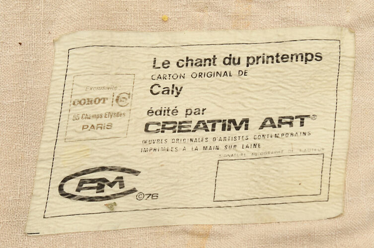 Tapisserie " Le chant du Printemps " d'après carton d'Odette Caly