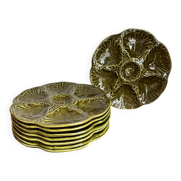 8 oyster plates Barbotine
